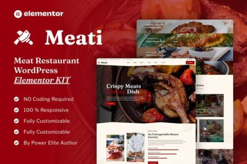best meat restaurant Elementor template kit instant download