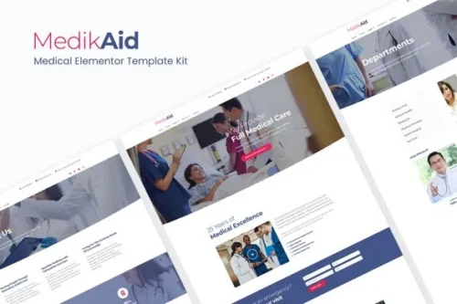 best medical healthcare Elementor template kit instant download