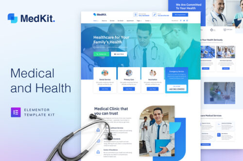 best MedKit medical Elementor template instant download