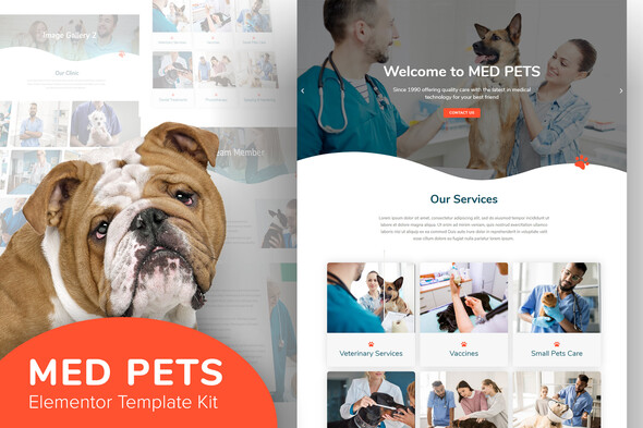 Med Pets - Veterinarian Elementor Template Kit best veterinarian Elementor template kit instant download
