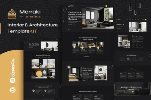 best interiors architecture elementor template download
