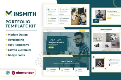 best MINSMITH portfolio template kit instant download