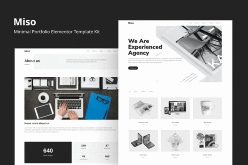 best minimal portfolio elementor template kit download