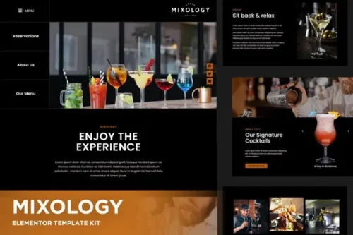 best mixology bar website template instant download