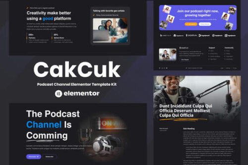 best CakCuk podcast Elementor template kit download