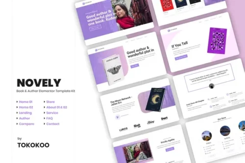 best Novely book store Elementor template kit download