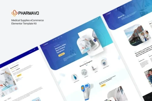 best medical supplies Elementor template kit download