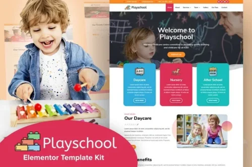 best Playschool daycare website template instant download