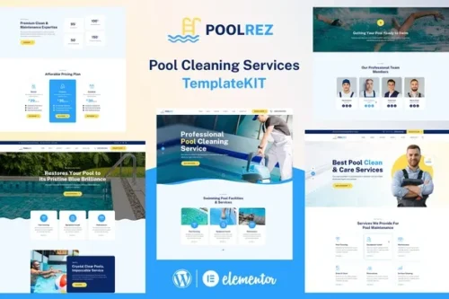 best pool cleaning website template instant download