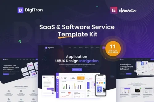 best Digitron Elementor template download for SaaS websites