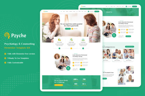 best psychology Elementor template kit for counseling websites