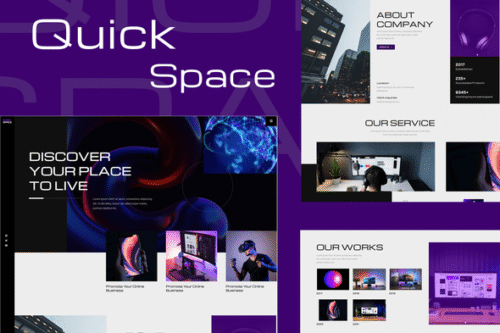 best QuickSpace creative business Elementor template kit download
