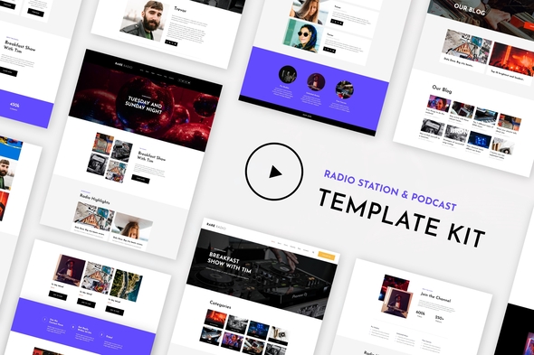 RareRadio | Music & Streaming Elementor Template Kit best radio website template for Elementor instant download