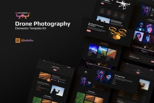best drone photography Elementor template kit instant download