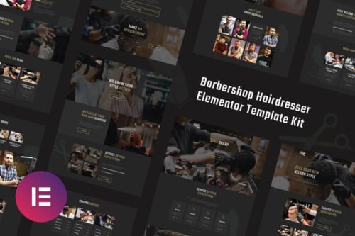 best barbershop elementor template for professional hair salon websites