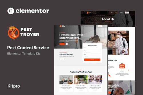 best pest control Elementor template with instant download