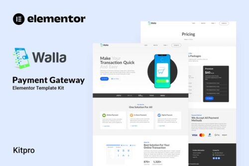 best payment gateway Elementor template instant download