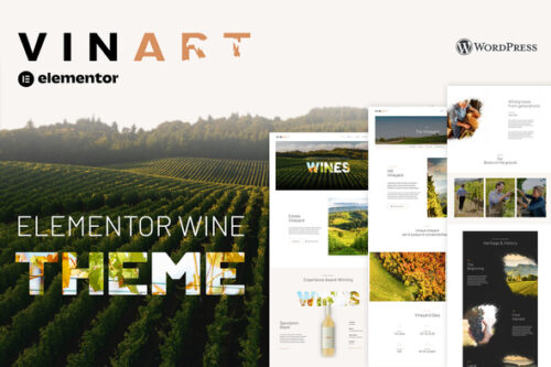 best wine vineyard Elementor template kit download
