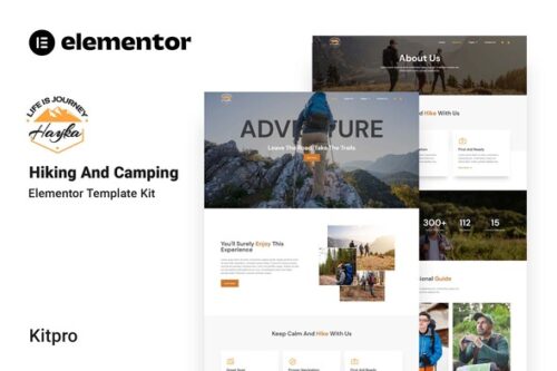 best hiking camping Elementor template kit for outdoor websites
