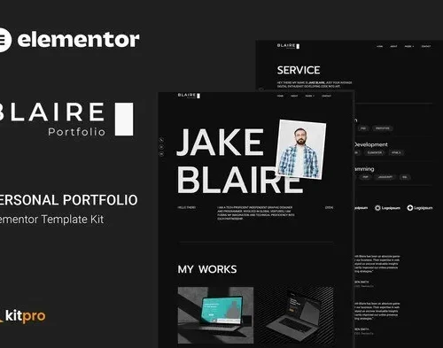 Blaire - Personal Portfolio Elementor Template Kit