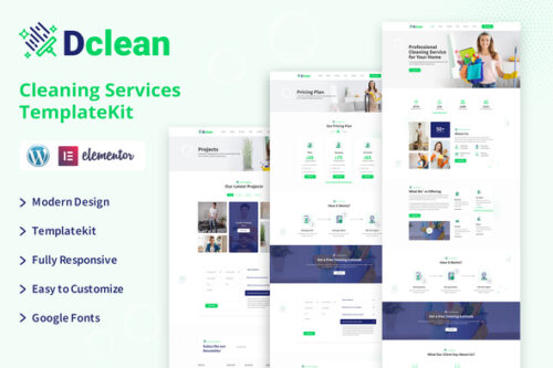 best Dclean cleaning services Elementor template kit download