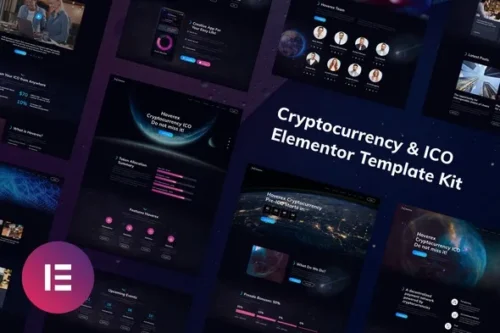 best cryptocurrency ICO Elementor template instant download