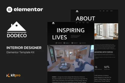 best interior designer elementor template kit instant download