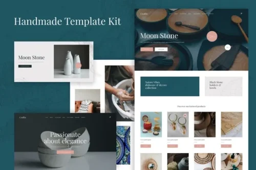 best handcraft Elementor template kit instant download