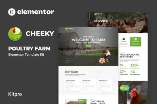 best poultry farm Elementor template kit instant download