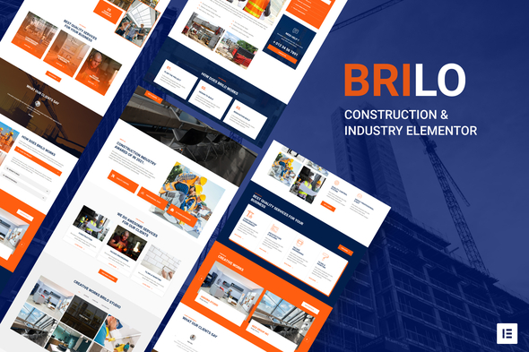 Brilo - Construction & Industry Elementor Template Kit best construction Elementor template kit instant download