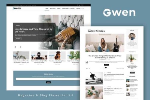 best Gwen Elementor template kit instant download