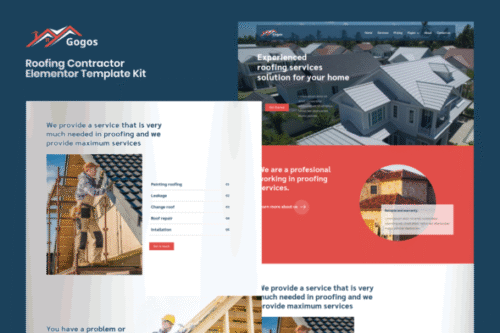 best roofing contractor Elementor template kit download
