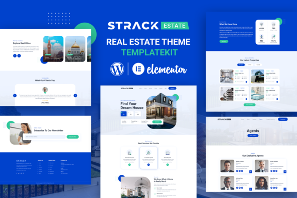 STRACK Estate - Realty Elementor Template Kit best real estate elementor template kit instant download