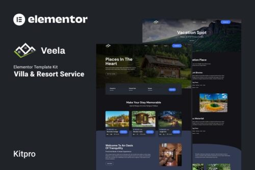 best vacation rental Elementor template instant download