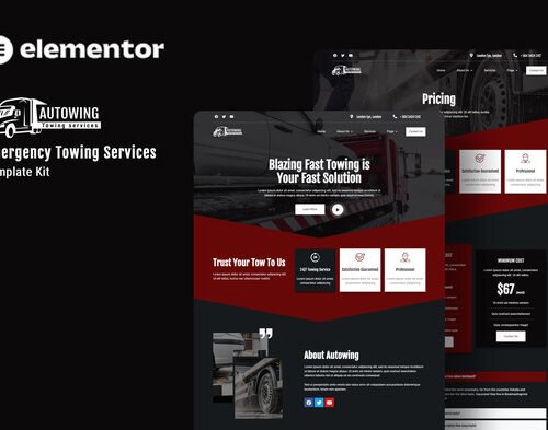 Autowing - Emergency Towing Service Elementor Template Kit