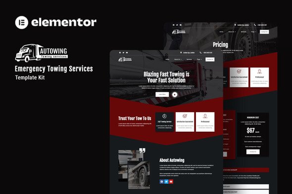 Autowing - Emergency Towing Service Elementor Template Kit Autowing - Emergency Towing Service Elementor Template Kit
