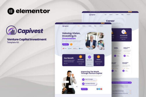 best venture capital Elementor template instant download