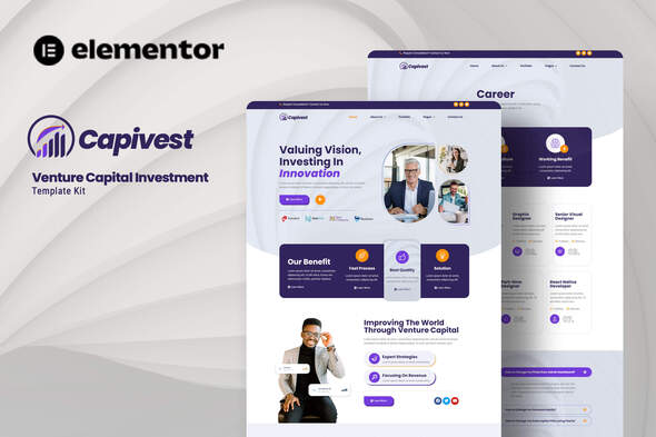 Capivest - Venture Capital Investment Elementor Template Kit best venture capital Elementor template instant download