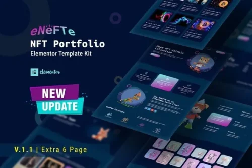 best NFT portfolio Elementor template kit instant download