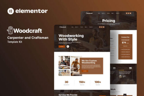 best carpenter Elementor template kit instant download
