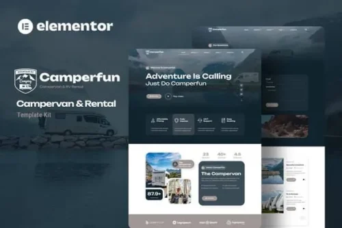 best Campervan Rental Template Elementor kit download