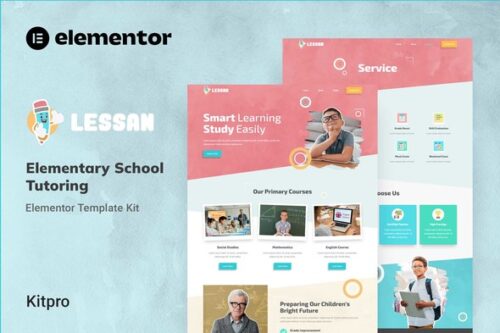 best Elementor tutoring website template elementary school instant download