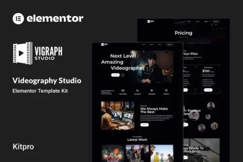 best videography studio Elementor template kit download