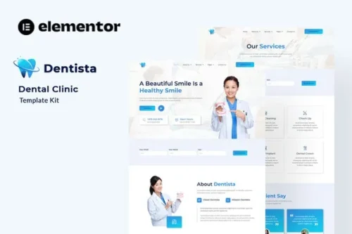 best dental clinic Elementor template kit download