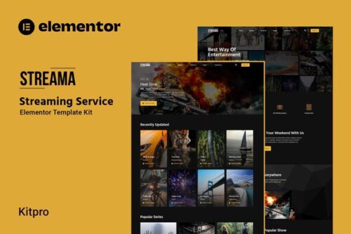 best Streama Elementor template kit instant download