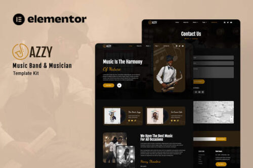 best music band Elementor template kit instant download