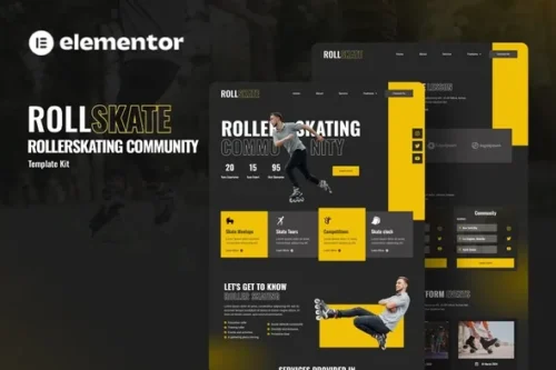 best rollerskating community website template download