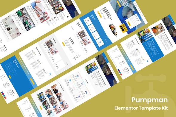 Pumpman - Plumbing Service Elementor Template Kit best plumbing Elementor template kit instant download