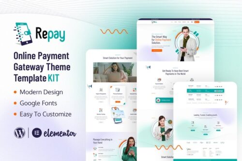 best Repay payment gateway Elementor template kit download