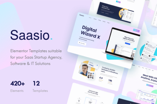 best Saasio Elementor template kit download